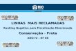 LINHAS MAIS RECLAMADAS Ranking Negativo para Fiscalização Direcionada Conservação - Frota ANO IV – Nº 08