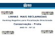 LINHAS MAIS RECLAMADAS Ranking Negativo para Fiscalização Direcionada Conservação - Frota ANO IV – Nº 12