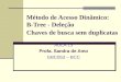 Método de Acesso Dinâmico: B-Tree - Deleção Chaves de busca sem duplicatas AULA 13 Profa. Sandra de Amo GBC053 – BCC