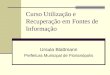 Curso Utilização e Recuperação em Fontes de Informação Ursula Blattmann Prefeitura Municipal de Florianópolis