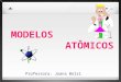 MODELOS ATÔMICOS Professora: Joana Bolsi Modelos atômicos A origem da palavra átomo A palavra átomo foi utilizada pela primeira vez na Grécia antiga,