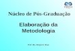 Núcleo de Pós-Graduação Elaboração da Metodologia Prof. Ms. Sérgio H. Braz