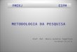 METODOLOGIA DA PESQUISA Prof. MsC. Marco Aurélio Togatlian marco@togatlian.pro.br PMERJESPM