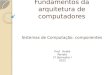 Fundamentos da arquitetura de computadores Sistemas de Computação: componentes Prof. André Renato 1º Semestre / 2012