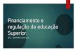 Financiamento e regulação da educação Superior. IEAL – SEMINÁRIO 24/04/2014
