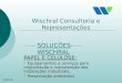 Wischral Consultoria e Representações PAPEL E CELULOSE:  Equipamentos e serviços para implantação e manutenção das instalações industriais.  Preservação