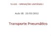 Transporte Pneumático TA 631 – OPERAÇÕES UNITÁRIAS I Aula 18: 25/05/2012 1