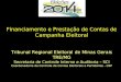 Financiamento e Prestação de Contas de Campanha Eleitoral Tribunal Regional Eleitoral de Minas Gerais TRE/MG Secretaria de Controle Interno e Auditoria