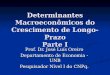 Determinantes Macroeconômicos do Crescimento de Longo-Prazo Parte I Prof. Dr. José Luís Oreiro Departamento de Economia - UNB Pesquisador Nível I do CNPq