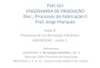 PUC-GO ENGENHARIA DE PRODUÇÃO Disc.: Processos de Fabricação II Prof. Jorge Marques Aulas 8 Processos de Conformação Mecânica LAMINAÇÃO – parte 1 Referências: