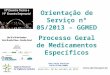 João Paulo Perfeito COFID/GTFAR/GGMED Orientação de Serviço nº 05/2013 – GGMED Processo Geral de Medicamentos Específicos Brasília, 30 de outubro de 2013