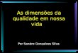 As dimensões da qualidade em nossa vida Por Sandro Gonçalves Silva