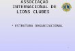 1 ASSOCIAÇÃO INTERNACIONAL DE LIONS CLUBES ESTRUTURA ORGANIZACIONAL