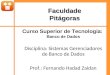 FaculdadePitágoras Curso Superior de Tecnologia: Banco de Dados Disciplina: Sistemas Gerenciadores de Banco de Dados Prof.: Fernando Hadad Zaidan