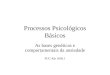 Processos Psicológicos Básicos As bases genéticas e comportamentais da ansiedade PUC-Rio 2009.1