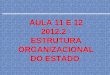 AULA 11 E 12 2012.2 - ESTRUTURA ORGANIZACIONAL DO ESTADO