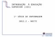 Profº André Maia INTRODUÇÃO À EDUCAÇÃO SUPERIOR (IES) 1ª SÉRIE DE ENFERMAGEM 2012.2 – NOITE