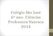 Colégio São José 6º ano- Ciências Professora Vanesca 2014