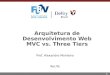 1 Arquitetura de Desenvolvimento Web MVC vs. Three Tiers Prof. Alexandre Monteiro Recife
