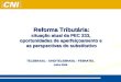 Reforma Tributária: situação atual da PEC 233, oportunidades de aperfeiçoamento e as perspectivas do substitutivo TELEBRASIL - SINDITELEBRASIL - FEBRATEL
