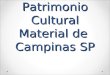 Patrimonio Cultural Material de Campinas SP. INDICE: O CONDEPACC: FUNÇOES E ESTRUTURAS; COORDENADORIA SETORIAL DO PATRIMONIO CULTURAL; APRESENTAÇAO DOS