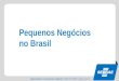 Especialistas em pequenos negócios / 0800 570 0800 / sebrae.com.br Pequenos Negócios no Brasil