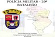 POLCIA MILITAR - 20 BATALHƒO Comandante da Unidade Tenente Coronel QOPM Karin Denise Krasinski