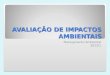 AVALIAÇÃO DE IMPACTOS AMBIENTAIS Planejamento Ambiental 2012/1