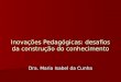 Inovações Pedagógicas: desafios da construção do conhecimento Dra. Maria Isabel da Cunha