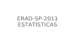 ERAD-SP-2011 ESTATÍSTICAS. Público Abrange inscritos, convidados, comissão 180 Inscritos, 162 Participantes Origem: –38 Instituições Participantes –11