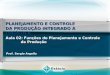 PLANEJAMENTO E CONTROLE DA PRODUÇÃO INTEGRADO A LOGÍSTICA Prof. Sergio Argollo Aula 02: Funções do Planejamento e Controle da Produção