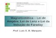 Magnetostática – Lei de Ampère, Lei de Lenz e Lei da Indução de Faraday Prof. Luis S. B. Marques MINISTÉRIO DA EDUCAÇÃO SECRETARIA DE EDUCAÇÃO PROFISSIONAL