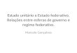 Estado unitário e Estado federativo. Relações entre esferas de governo e regime federativo. Marcelo Gonçalves