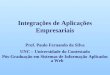 Integrações de Aplicações Empresariais Prof. Paulo Fernando da Silva UNC – Universidade do Contestado Pós-Graduação em Sistemas de Informação Aplicados
