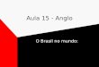 Aula 15 - Anglo O Brasil no mundo:. A posição planetária do Brasil. Área e população numerosa (5º lugar). Clima intertropical,médias térmicas elevadas