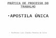 PRÁTICA DE PROCESSO DO TRABALHO APOSTILA ÚNICA Professor Luis Claudio Pereira da Silva