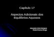 Capítulo 17 Aspectos Adicionais dos Equilíbrios Aquosos Alexandre Diniz Marques Rafael Gomes Braga