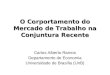 O Corportamento do Mercado de Trabalho na Conjuntura Recente Carlos Alberto Ramos Departamento de Economia Universidade de Brasília (UnB)