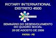 ROTARY INTERNATIONAL DISTRITO 4500 SEMINÁRIO DO DESENVOLVIMENTO DO QUADRO SOCIAL 20 DE AGOSTO DE 2006 PATOS - PB