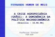 A CRISE AGROPECUÁRIA (GRÃOS): A DOMINÂNCIA DA POLÍTICA MACROECONÔMICA (Brasília – 16.05.06) FERNANDO HOMEM DE MELO 1/21 Professor Titular FEA-USP