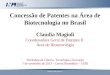 Concessão de Patentes na Área de Biotecnologia no Brasil Claudia Magioli Coordenadora Geral de Patentes II Área de Biotecnologia Workshop de Ciência, Tecnologia