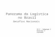 Panorama da Logística no Brasil Desafios Nacionais 19 P – Subgrupo 2 Vinicius e Fernando