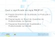Qual o significado da sigla PBQP-H? A) Projeto Brasileiro da Qualidade na Produção e Habitação B) Programação no Brasil de Questões de Produtividade no