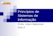 Princípios de Sistemas de Informação Profa. Liliam Sakamoto Aula 3