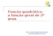 Prof. André Aparecido da Silva anndrepr@yahoo.com.br Função quadrática: a função geral de 2º grau
