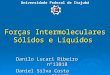 Forças Intermoleculares Sólidos e Líquidos Danilo Lucari Ribeiro nº13818 Daniel Silva Costa nº14433 Universidade Federal de Itajubá