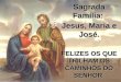 Sagrada Família: Jesus, Maria e José. FELIZES OS QUE TRILHAM OS CAMINHOS DO SENHOR