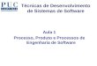 Técnicas de Desenvolvimento de Sistemas de Software Aula 1 Processo, Produto e Processos de Engenharia de Software