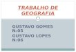 GUSTAVO GOMES N:05 GUSTAVO LOPES N:06 TRABALHO DE GEOGRAFIA