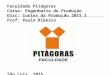 Faculdade Pitágoras Curso: Engenharia de Produção Disc: Custos da Produção 2015.1 Prof: Paulo Ribeiro São Luís 2015